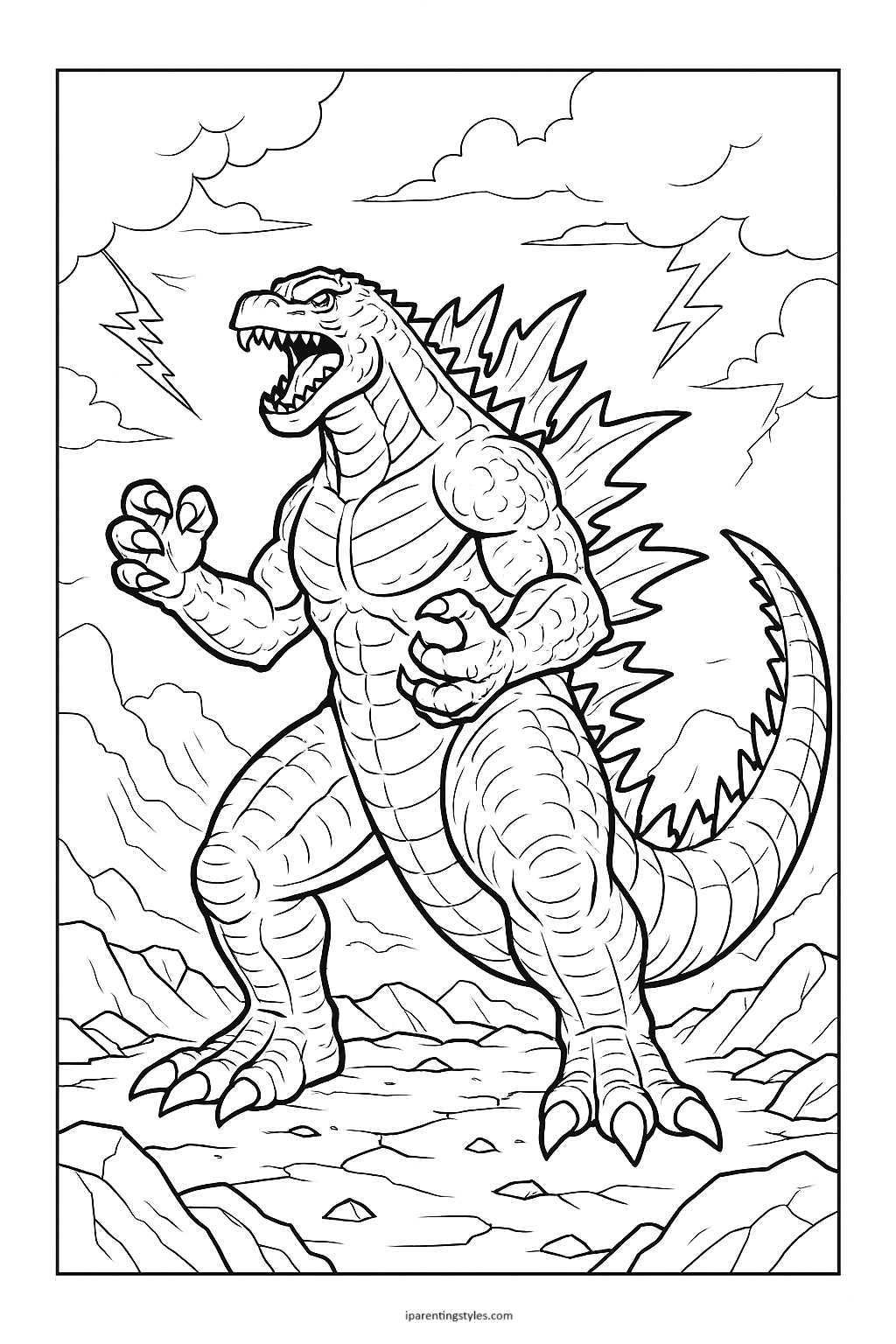 Unleash Your Creativity with Free Printable Godzilla Coloring Pages