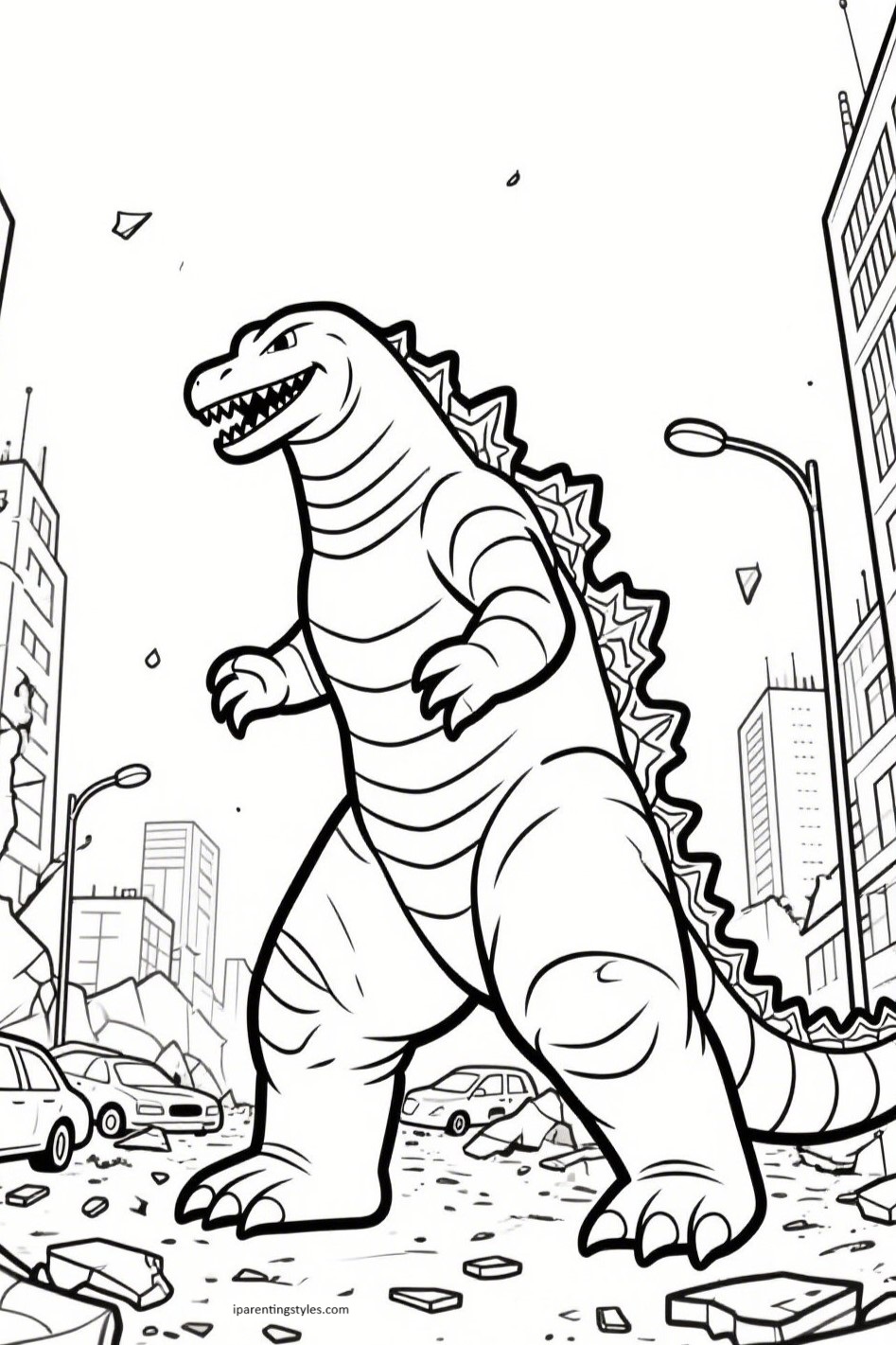10 Epic Godzilla Coloring Sheets — Bold Outlines, Ready for Your Colors!