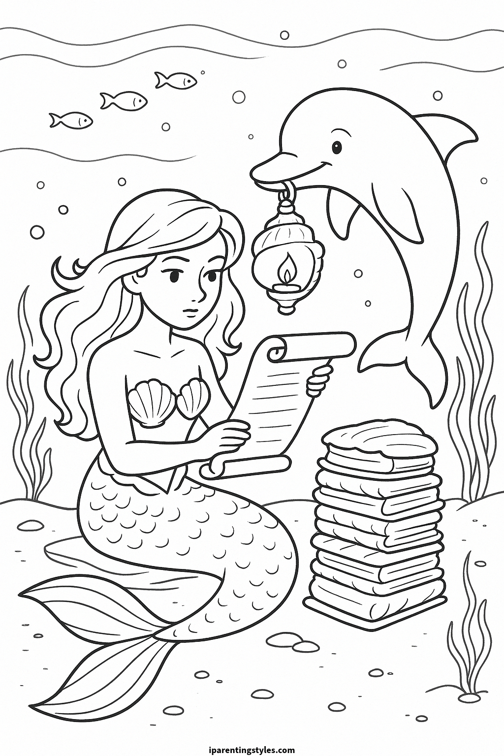 🧜‍♀️ Magical Marine Dreams: Printable Mermaid Coloring Sheet Collection "Sheet 5"