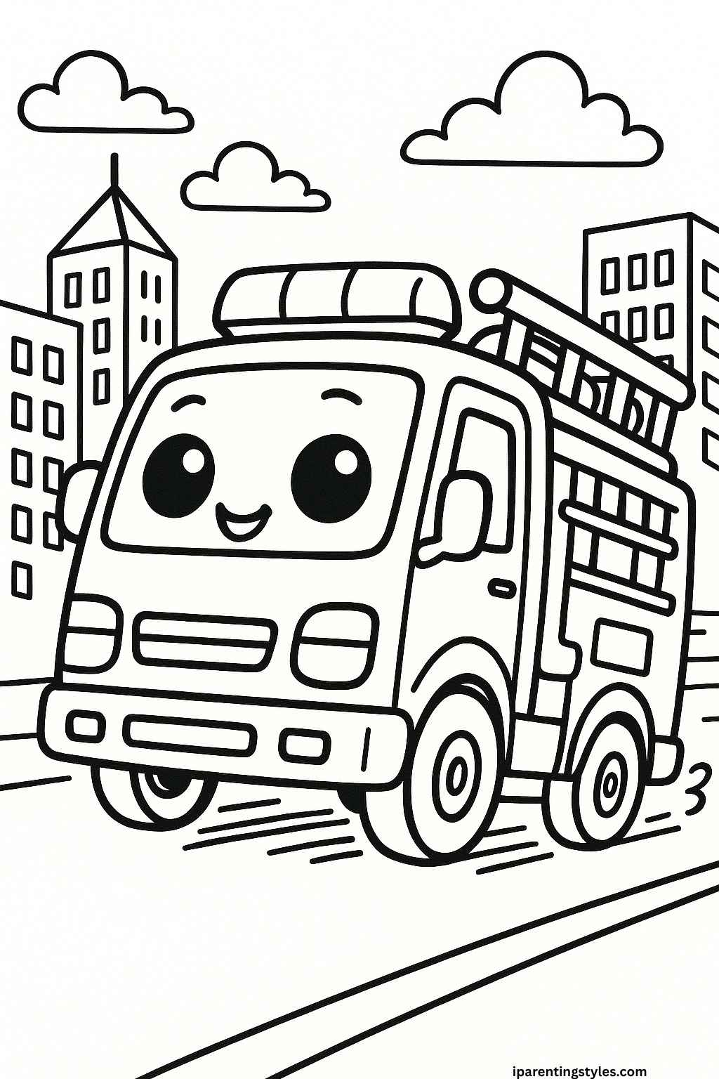 🚒 Ultimate Fire Truck Coloring Sheet Collection: Rescue Rigs Ready for Color "Sheet 5"