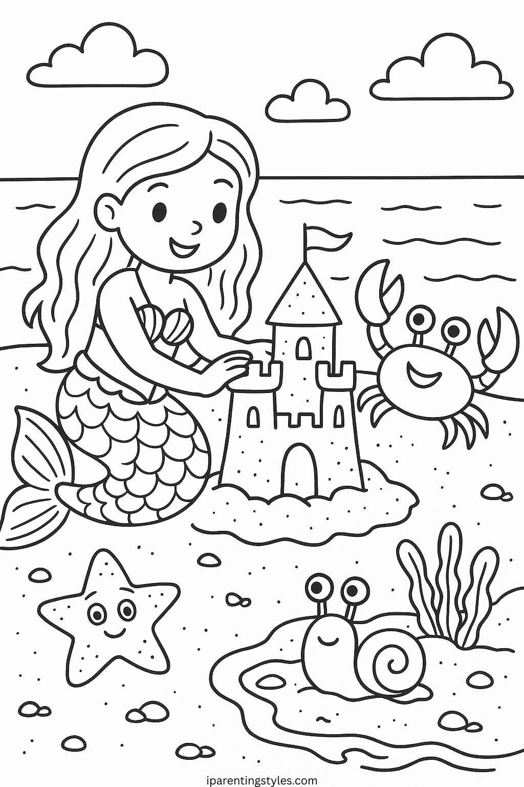 Mermaid Coloring Sheets: Dive Into Creative Fun for Kids "Page 5"
