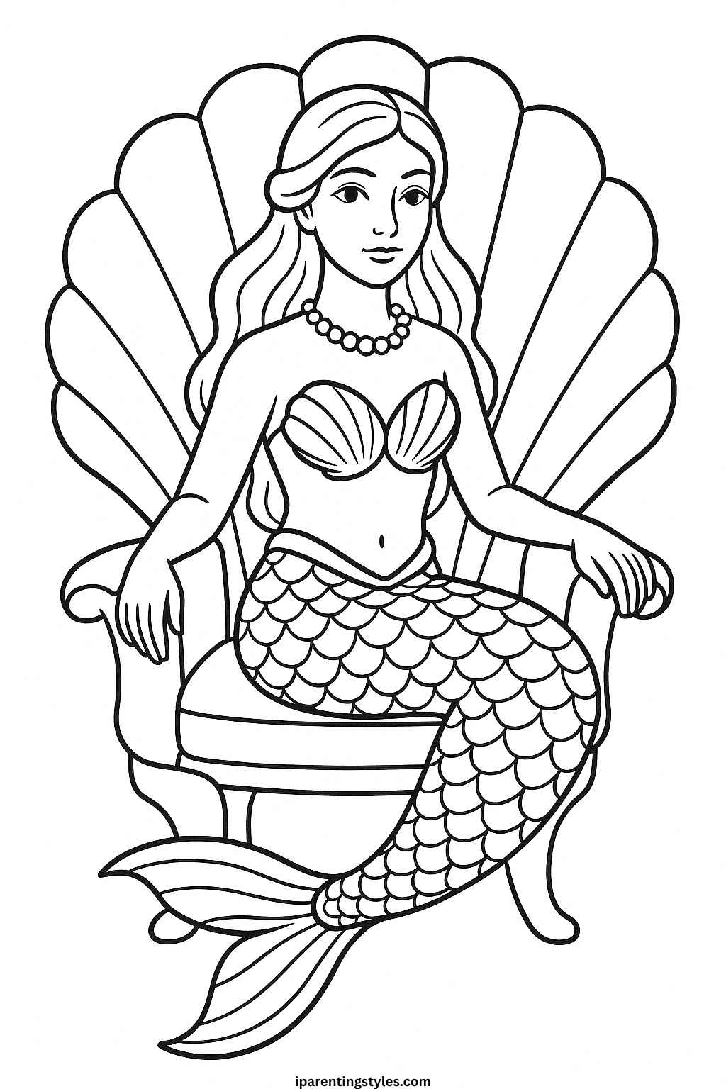 🧜 Magical Seas: Printable Mermaid Coloring Sheet Collection "Page 5"
