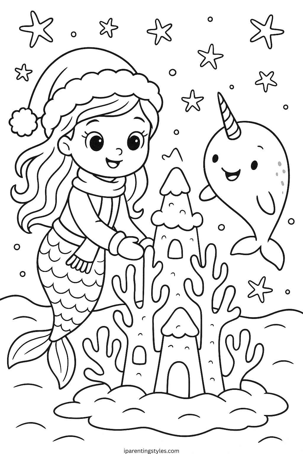 🧜‍♀️ Splash into Creativity: Free Mermaid Coloring Sheets for Kids "Page 5"