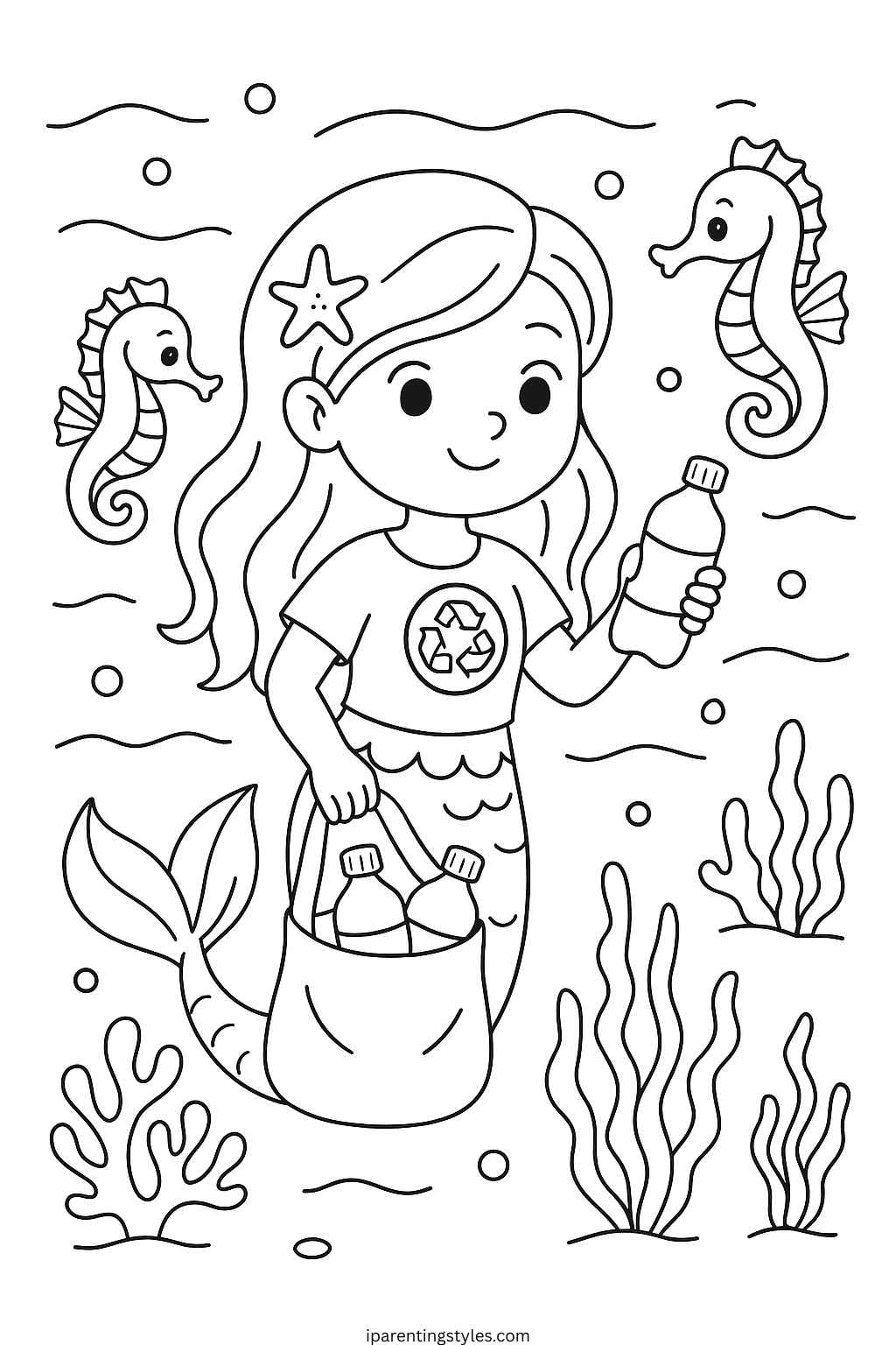 🧜‍♀️ Magical Fun Awaits with These Free Mermaid Coloring Sheets for Kids "Page 5"