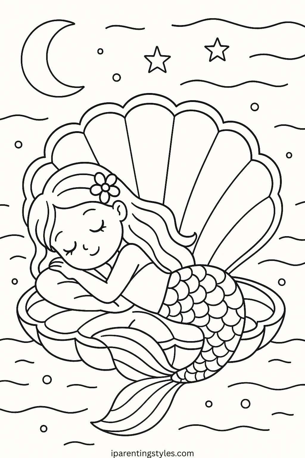 Dive into Joy with Free Mermaid Coloring Sheets for Kids 🧜‍♀️ "Page 6"