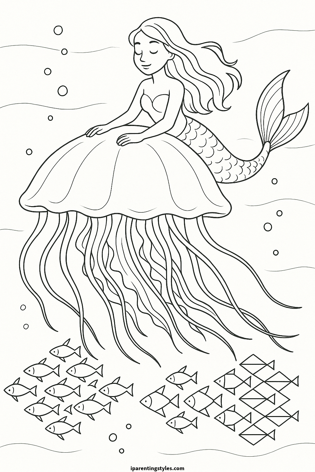 🧜‍♀️ Magical Marine Dreams: Printable Mermaid Coloring Sheet Collection "Sheet 6"