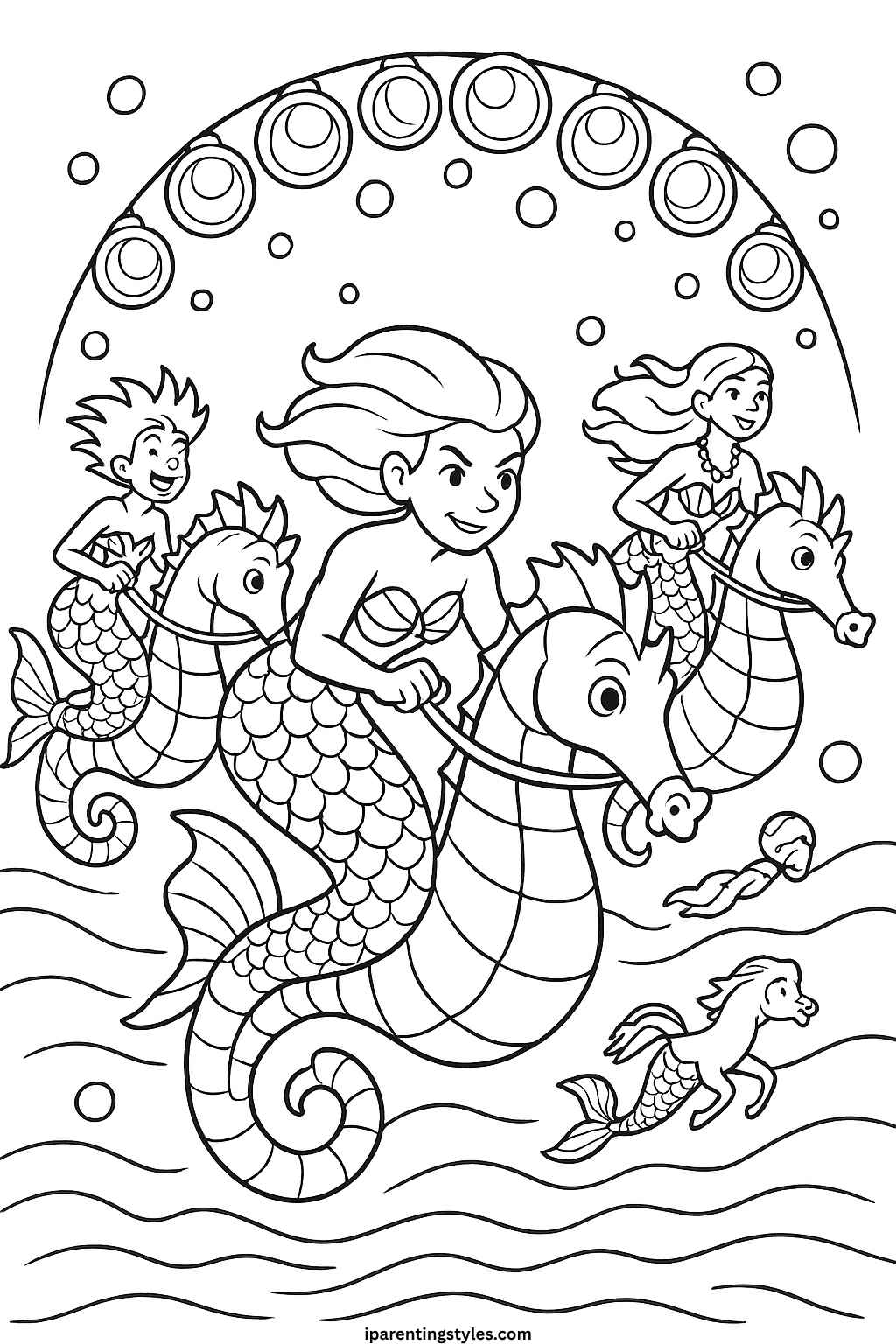 Enchanted Seas: Printable Mermaid Coloring Sheet Collection for Creative Kids 🧜‍♀️ "Sheet 6"