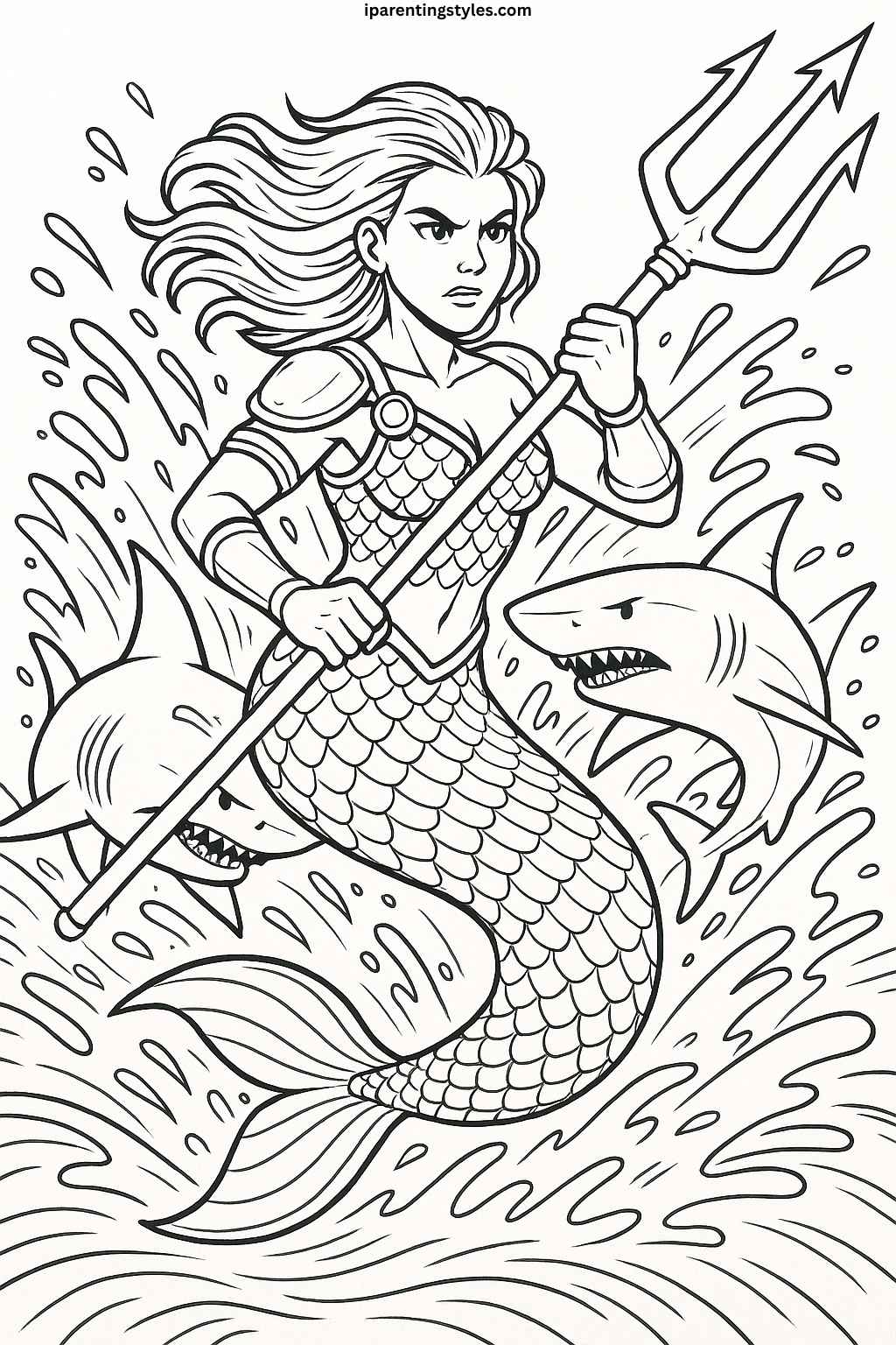 🧜‍♀️ Enchanting Seas Printable Mermaid Coloring Sheet Collection "Sheet 6"