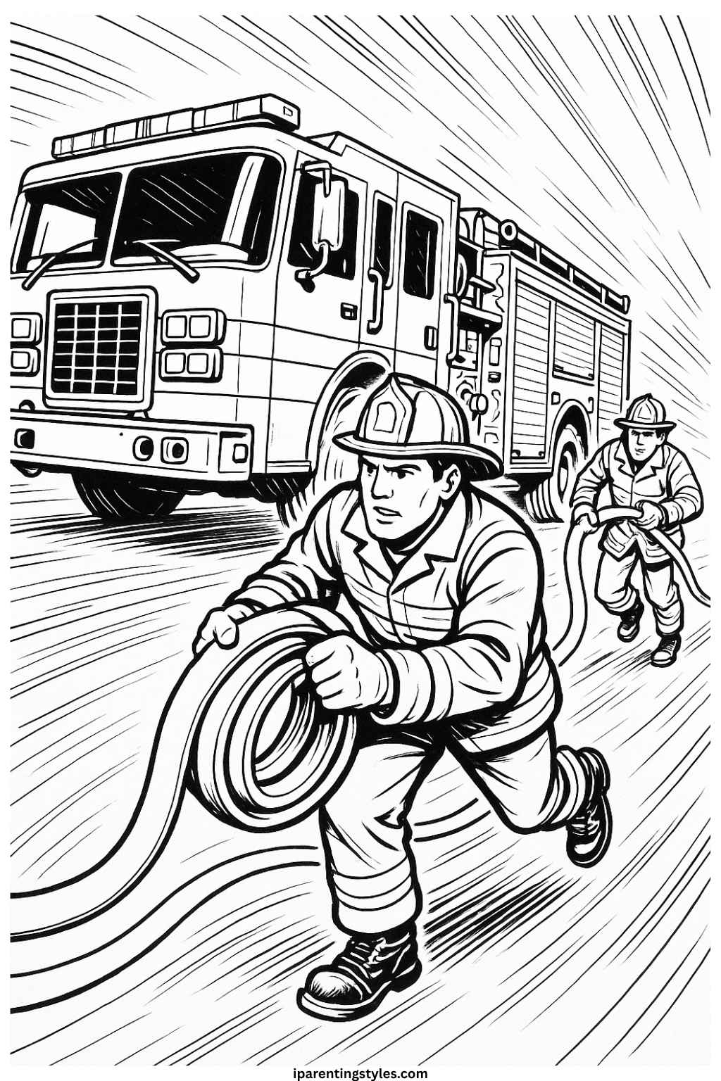 🚒 Ultimate Fire Truck Coloring Sheet Collection: Rescue Rigs Ready for Color "Sheet 6"