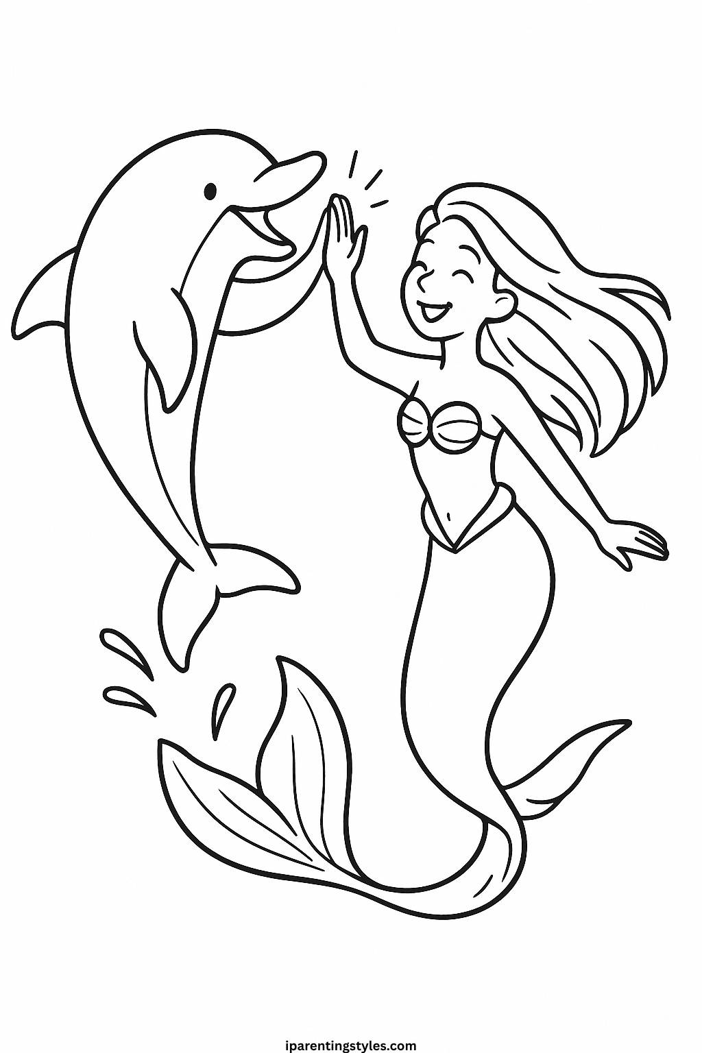 🧜 Magical Seas: Printable Mermaid Coloring Sheet Collection "Page 6"