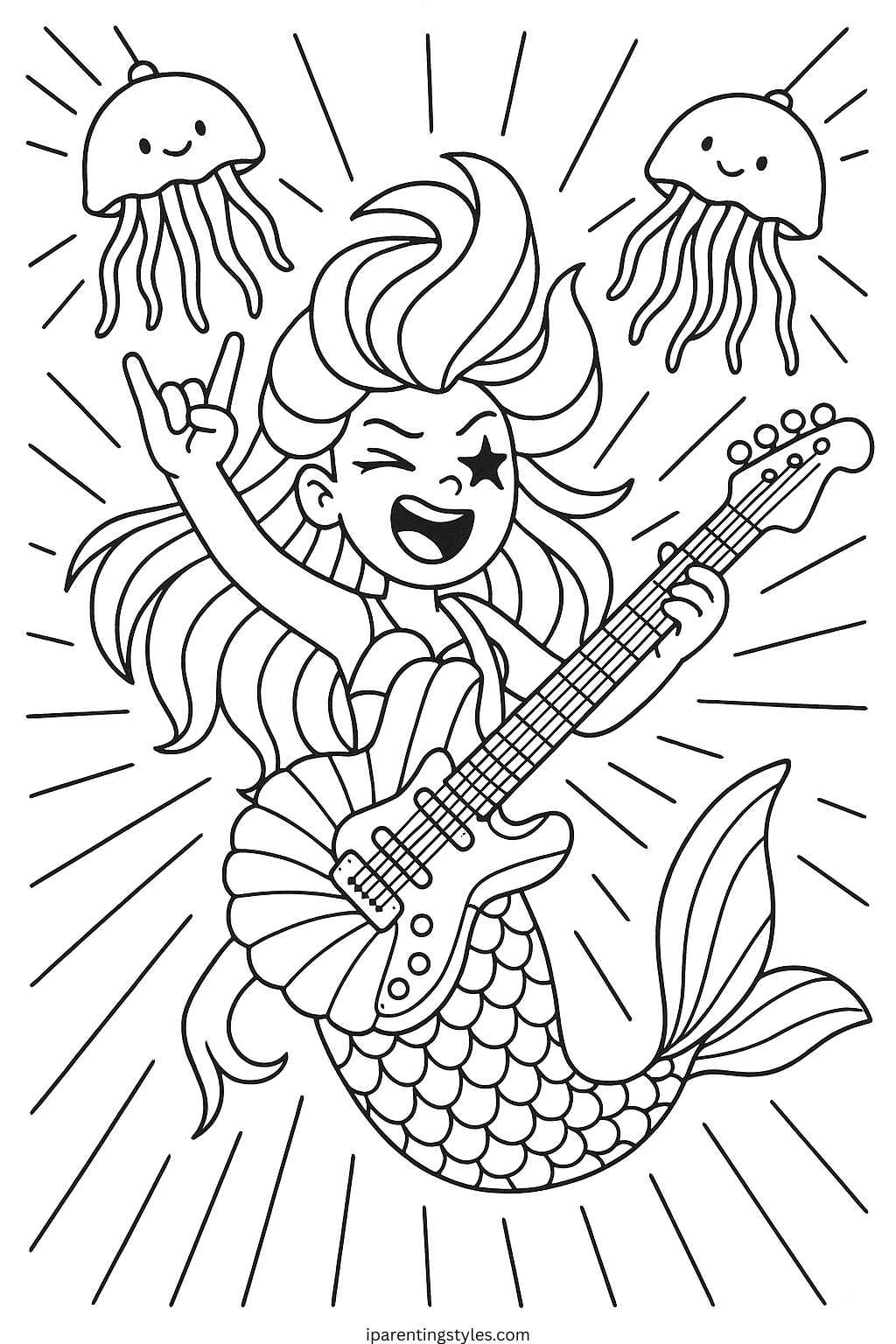 🧜‍♀️ Splash into Creativity: Free Mermaid Coloring Sheets for Kids "Page 6"