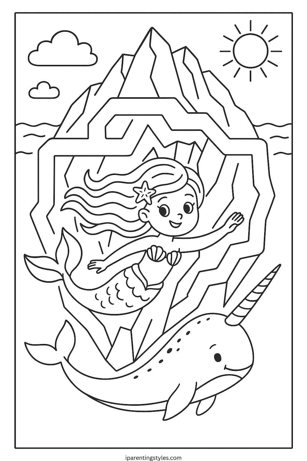🧜‍♀️ Magical Fun Awaits with These Free Mermaid Coloring Sheets for Kids "Page 6"