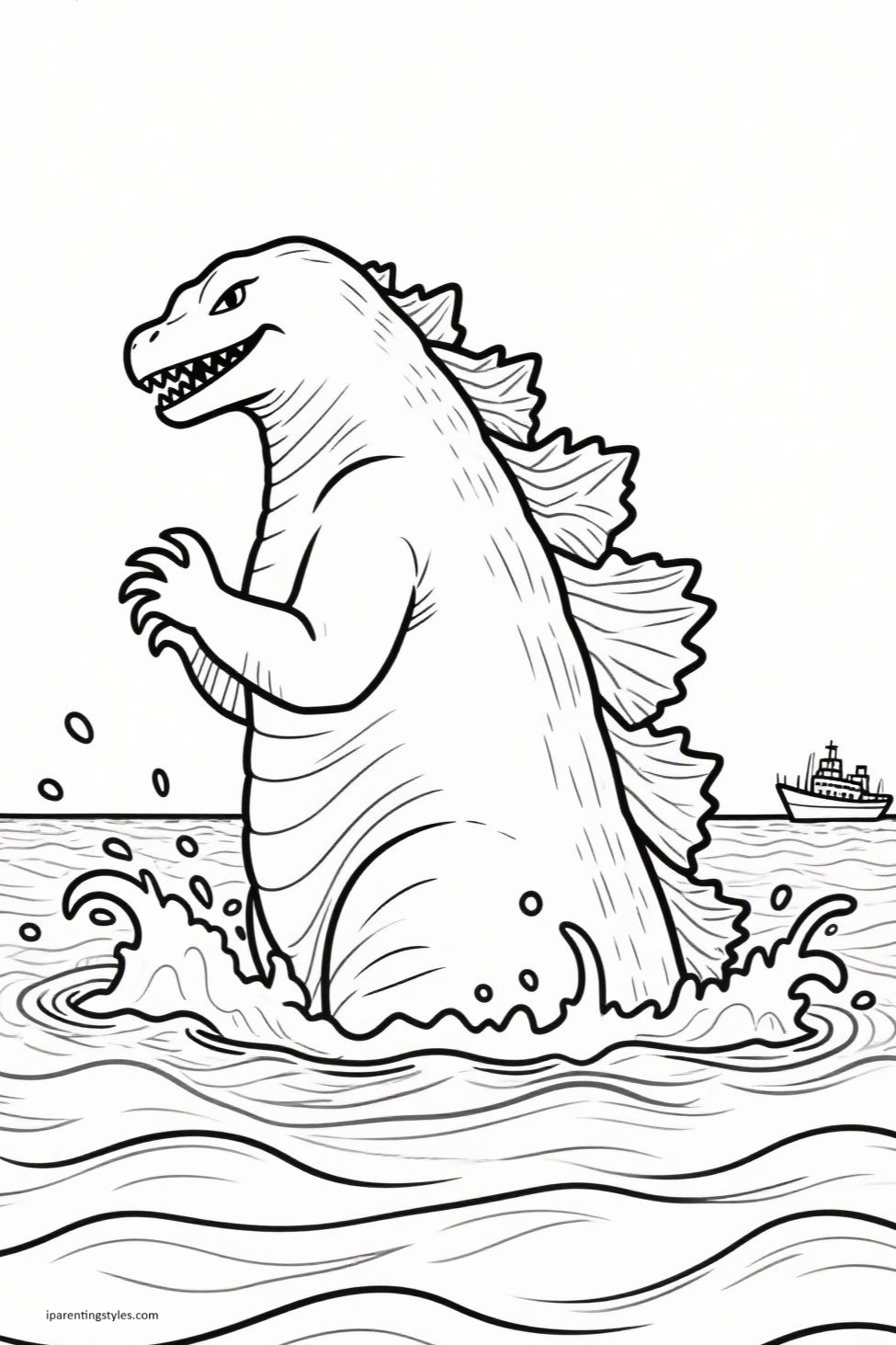 10 Epic Godzilla Coloring Sheets — Bold Outlines, Ready for Your Colors!