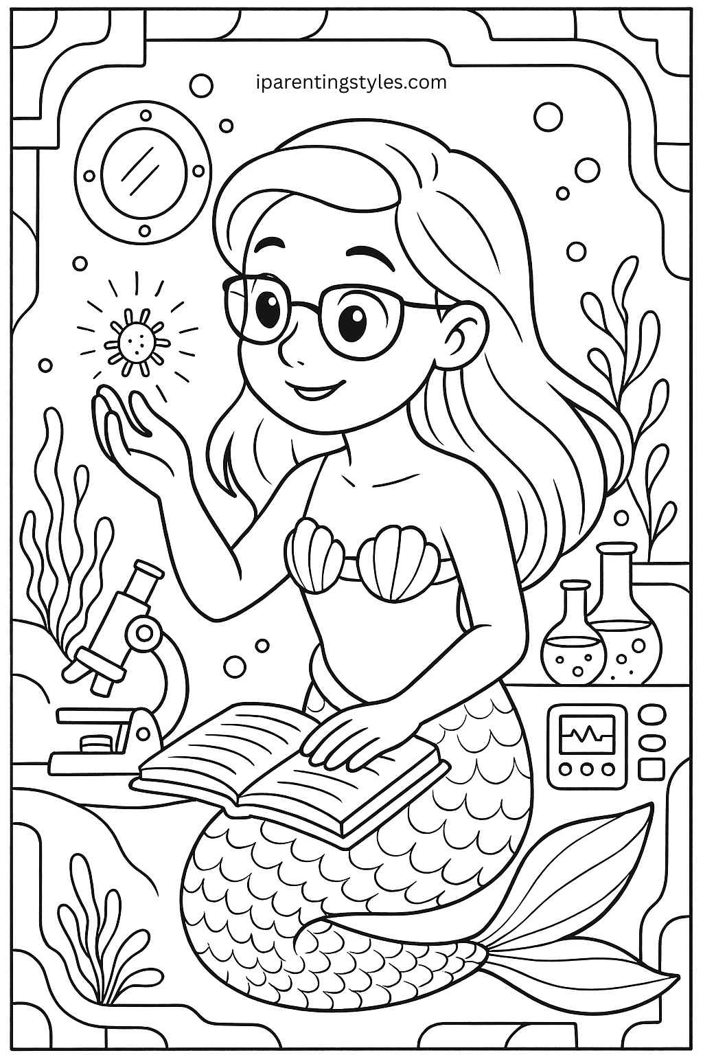 Dive into Joy with Free Mermaid Coloring Sheets for Kids 🧜‍♀️ "Page 7"