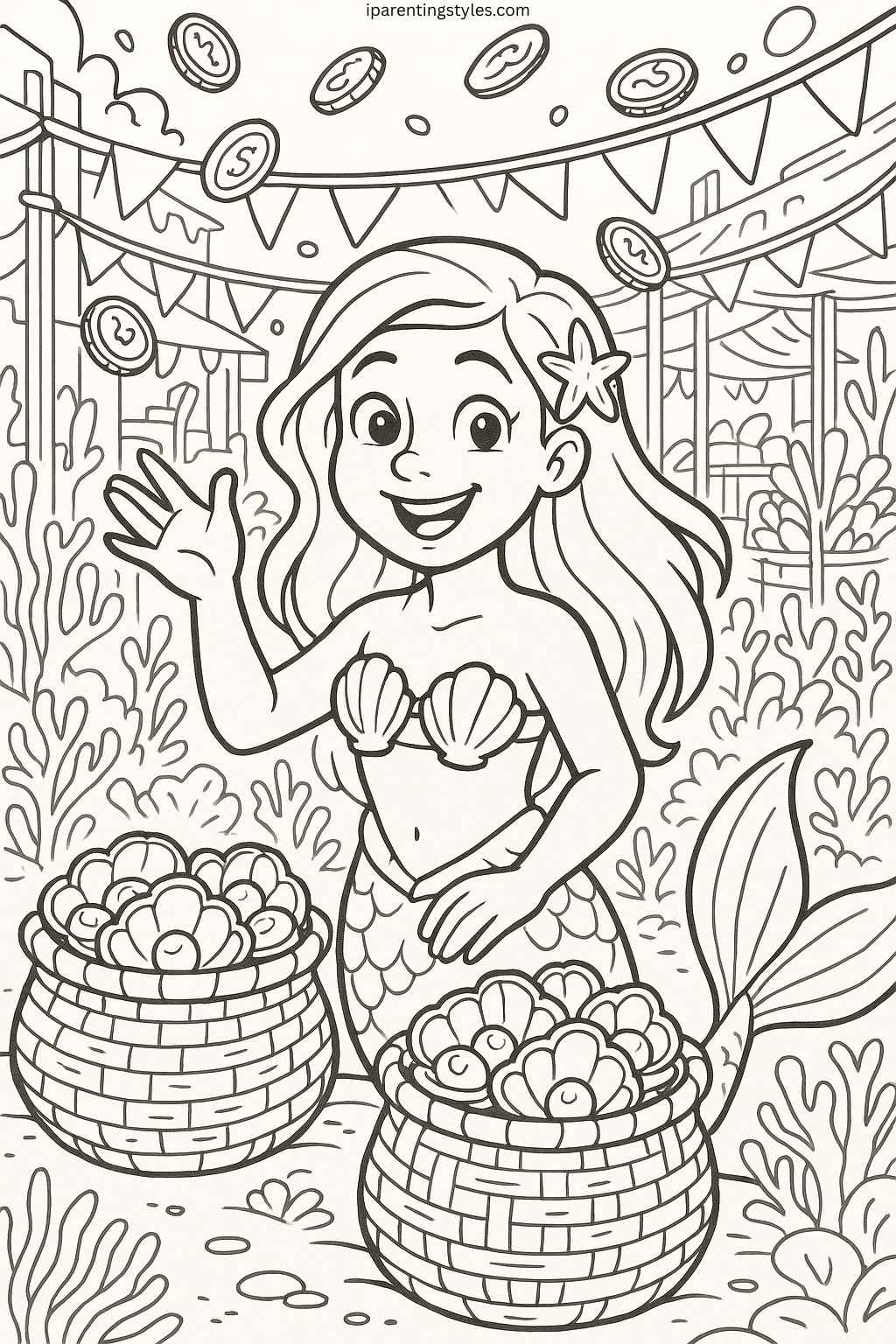 🧜‍♀️ Dive into Creativity with Our Free Mermaid Coloring Sheet Collection "Page 7"