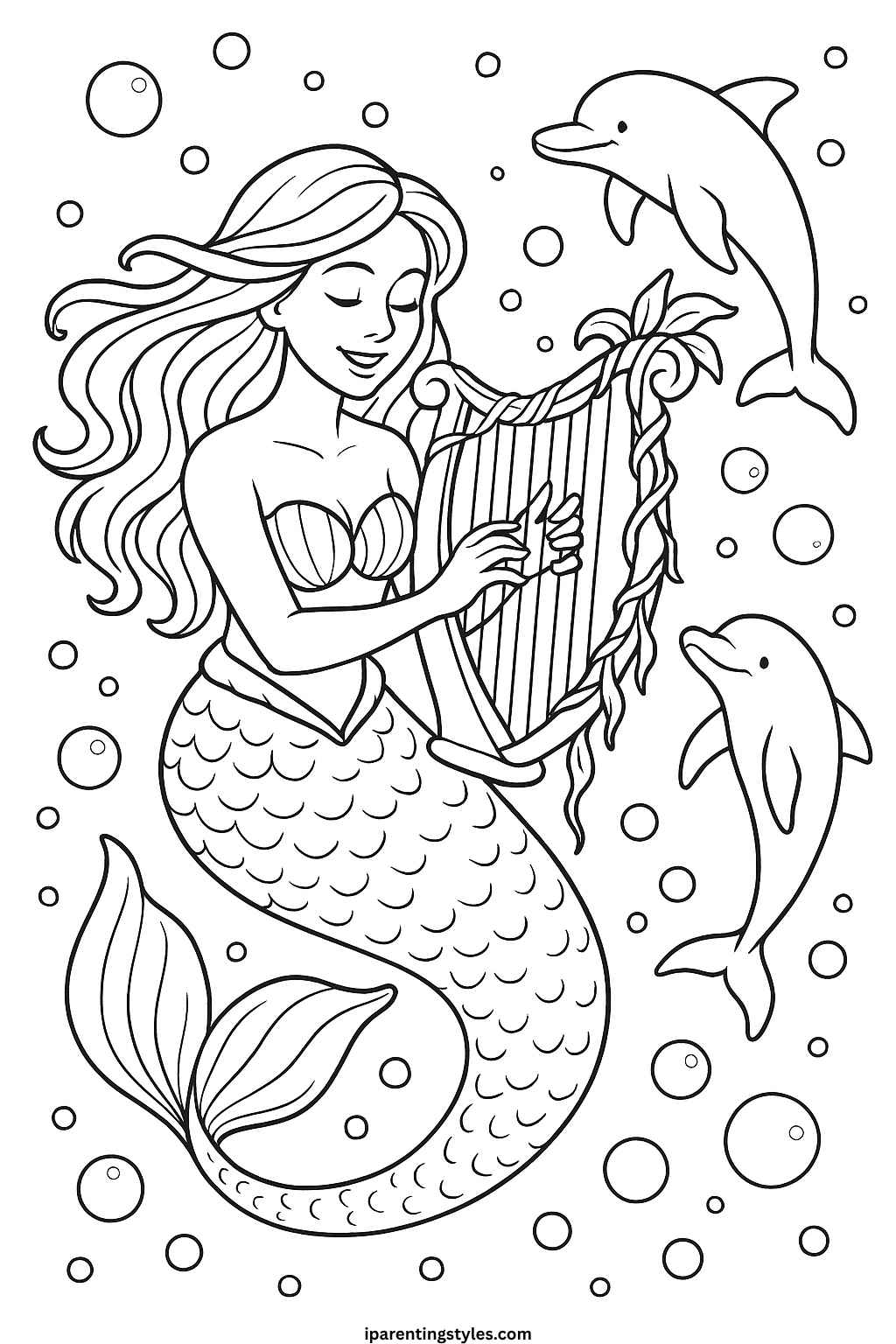 Enchanted Seas: Printable Mermaid Coloring Sheet Collection for Creative Kids 🧜‍♀️ "Sheet 7"