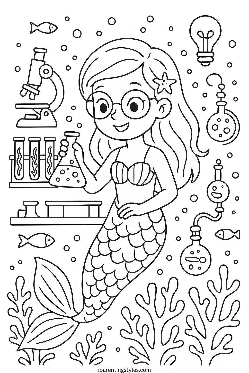 Mermaid Coloring Sheets: Dive Into Creative Fun for Kids "Page 7"