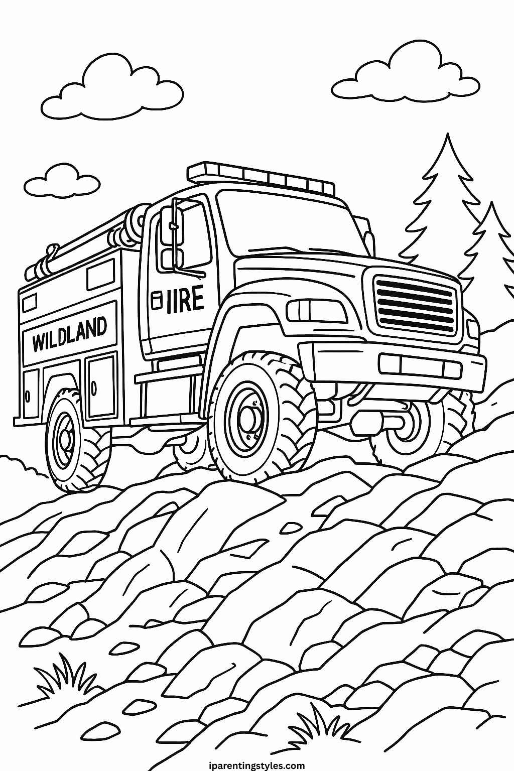 🚒 Ultimate Fire Truck Coloring Sheet Collection: Rescue Rigs Ready for Color "Sheet 7"