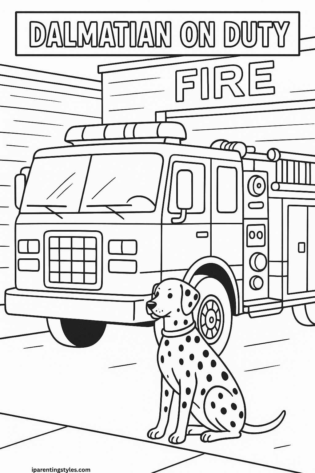 🚒 Heroic Adventures Await: Ultimate Fire Truck Coloring Sheet Collection "Sheet 7"