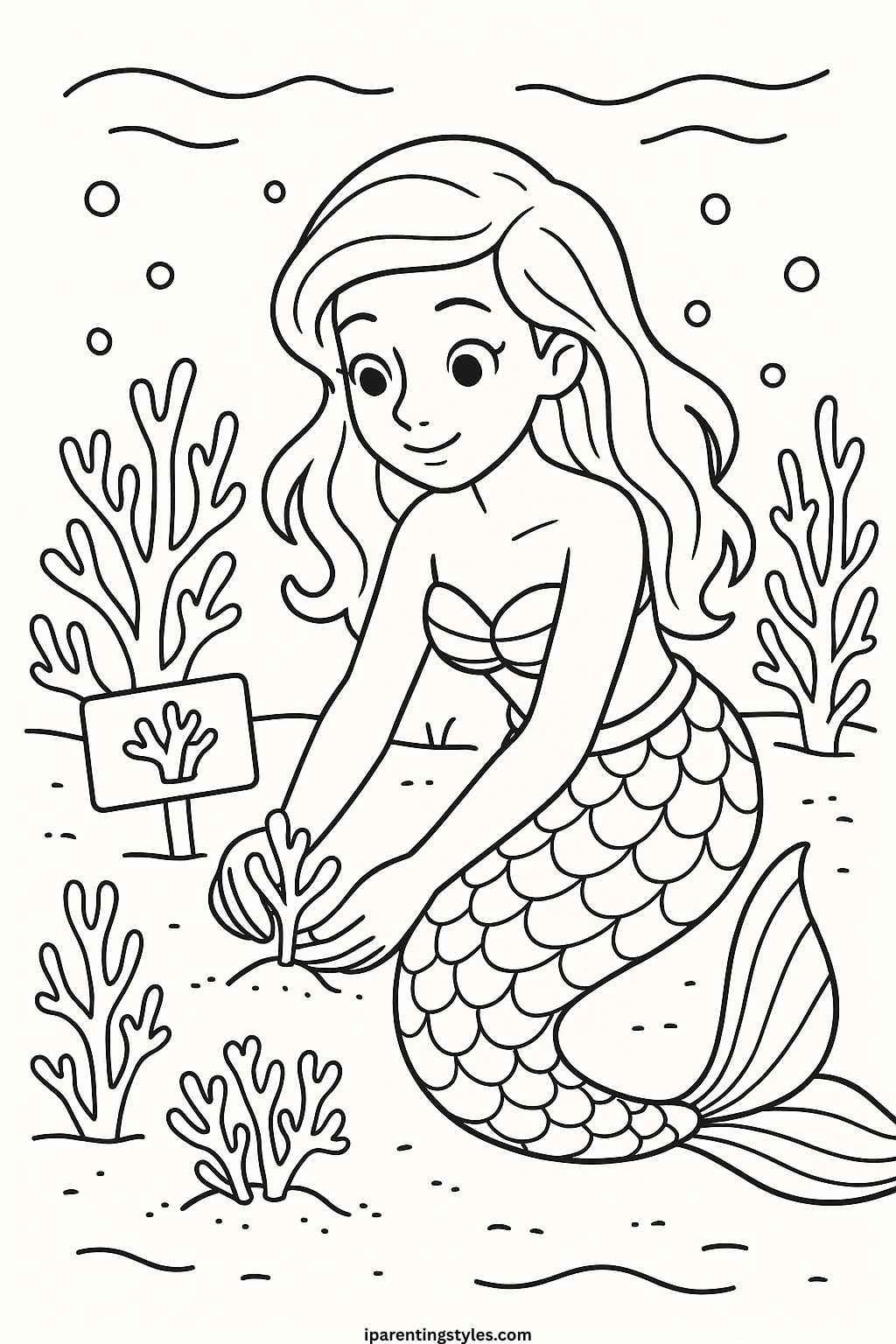 🧜 Magical Seas: Printable Mermaid Coloring Sheet Collection "Page 7"