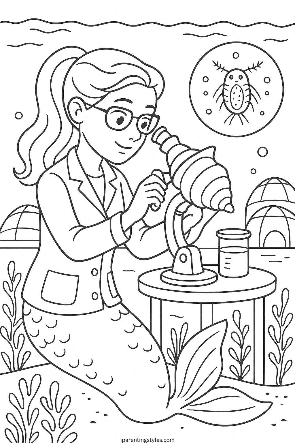 🧜‍♀️ Dive into Creativity: Free Mermaid Coloring Sheets for Kids "Page 7"