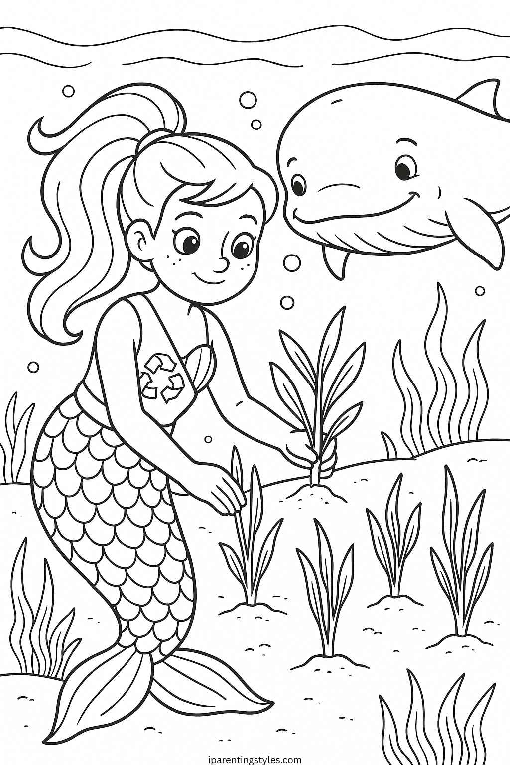 🧜‍♀️ Splash into Creativity: Free Mermaid Coloring Sheets for Kids "Page 7"