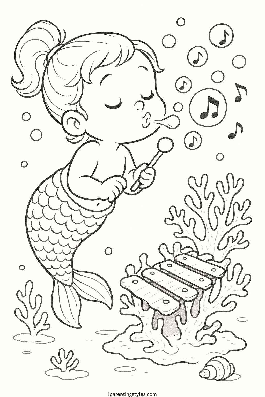 🧜‍♀️ Magical Fun Awaits with These Free Mermaid Coloring Sheets for Kids "Page 7"