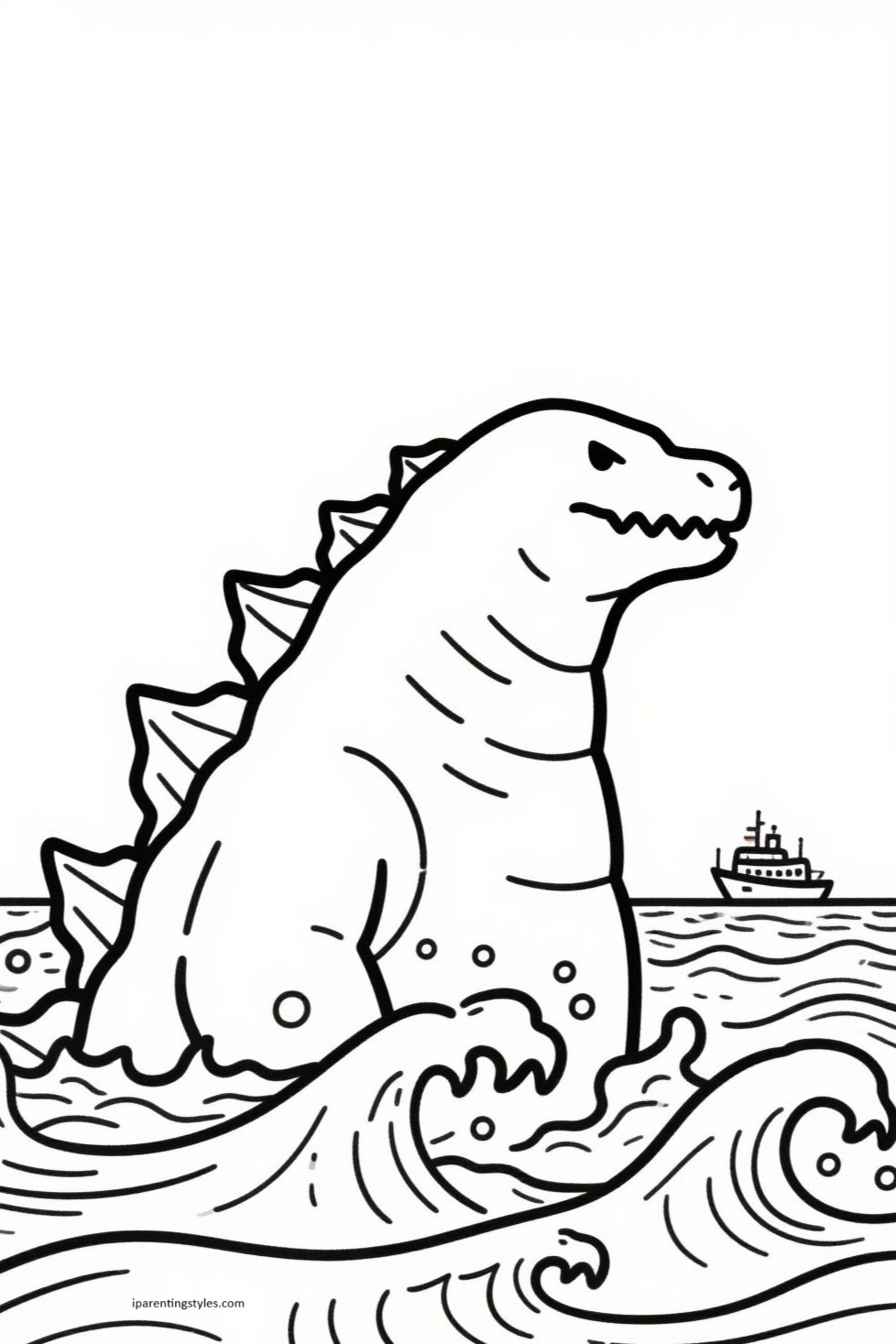 10 Epic Godzilla Coloring Sheets — Bold Outlines, Ready for Your Colors!