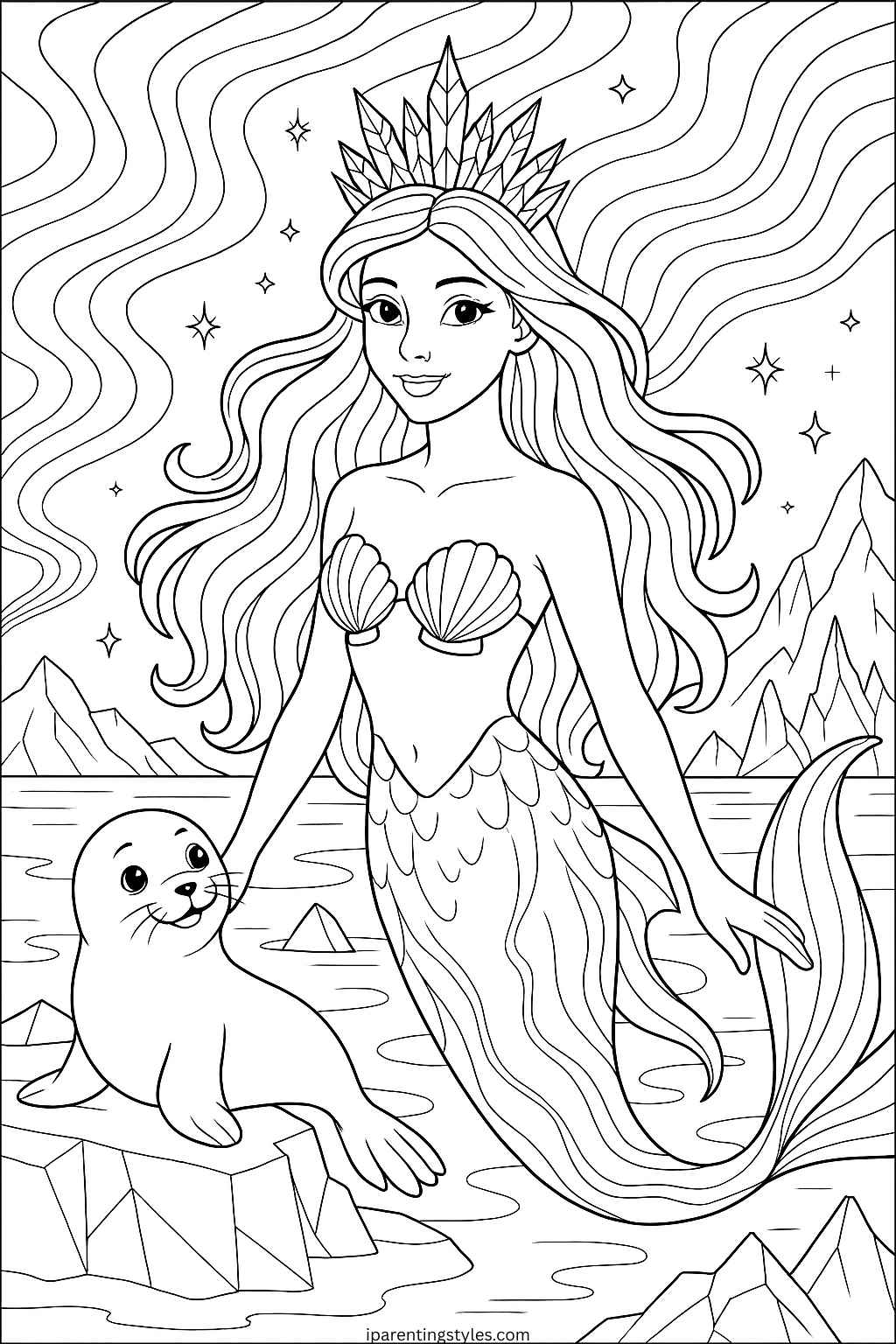 Dive Into Imagination: Free Mermaid Coloring Sheet Extravaganza for All Ages "Page 7"