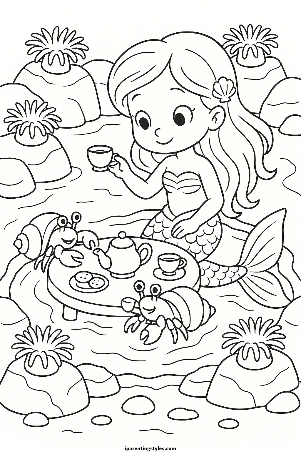 🧜‍♀️ Magical Marine Dreams: Printable Mermaid Coloring Sheet Collection "Sheet 8"