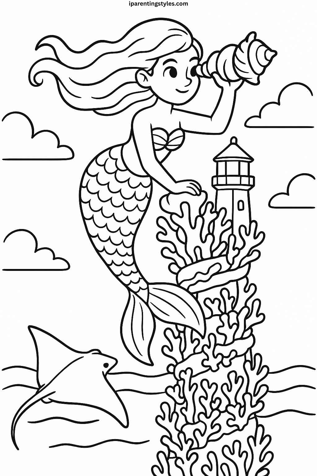 🧜‍♀️ Magical Undersea Adventures: Printable Mermaid Coloring Sheet Collection "Sheet 8"