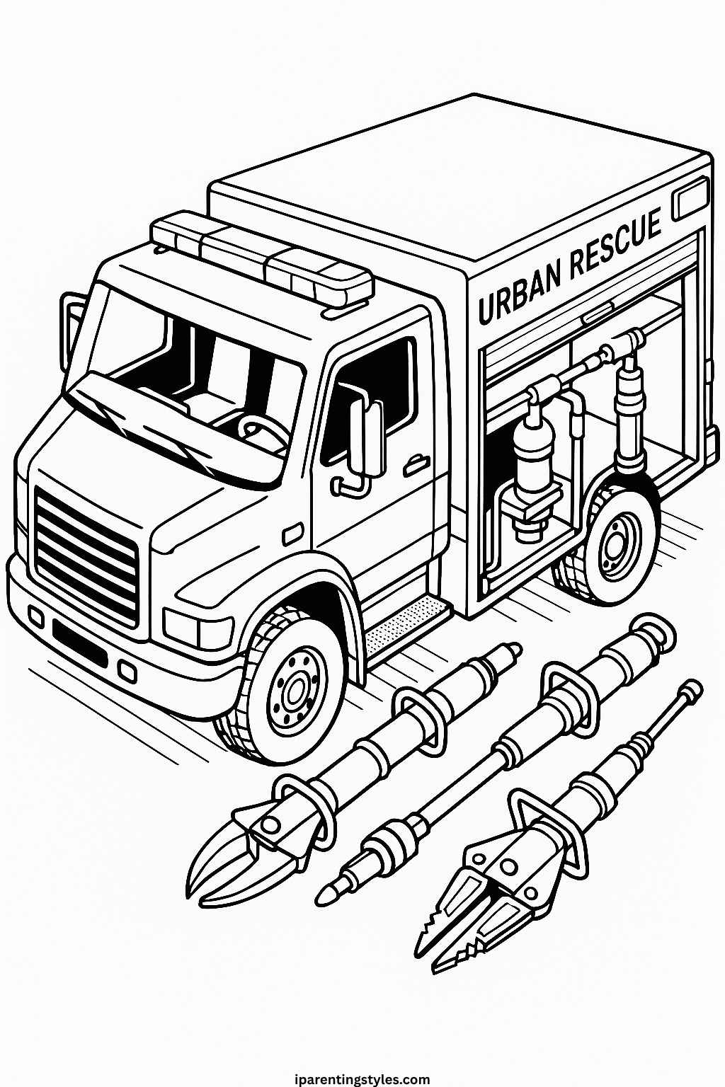 🚒 Ultimate Fire Truck Coloring Sheet Collection: Rescue Rigs Ready for Color "Sheet 8"