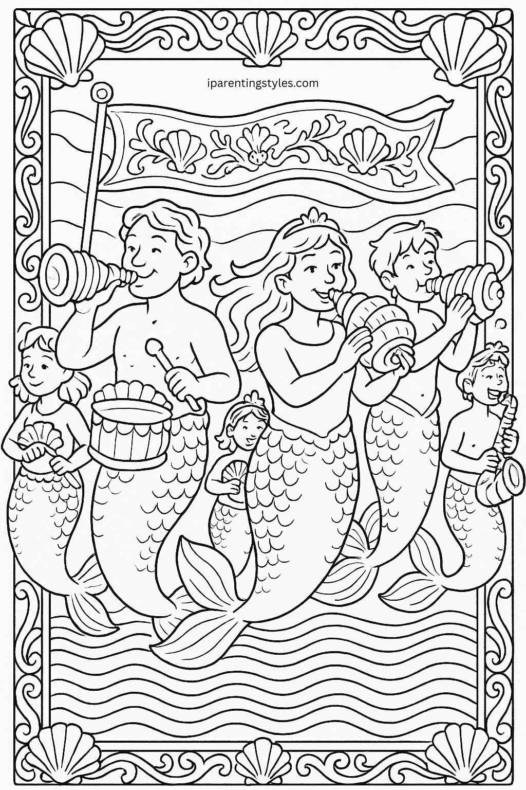 Mermaid Coloring Sheets: Dive Into Creative Fun for Kids "Page 8"