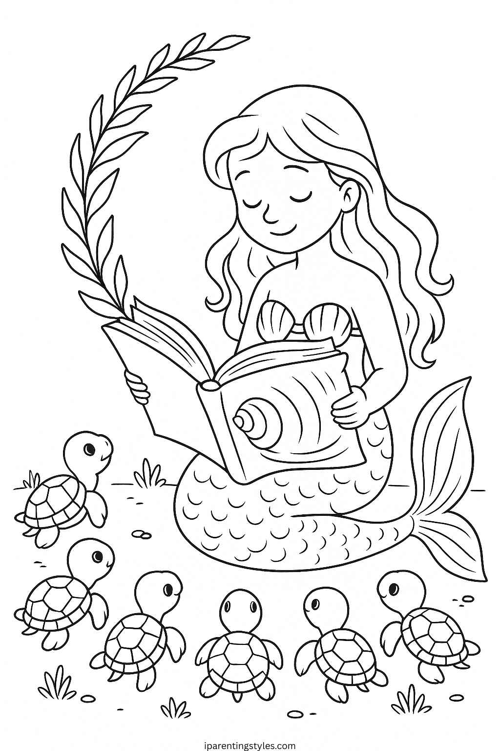 🧜‍♀️ Splash into Creativity: Free Mermaid Coloring Sheets for Kids "Page 8"