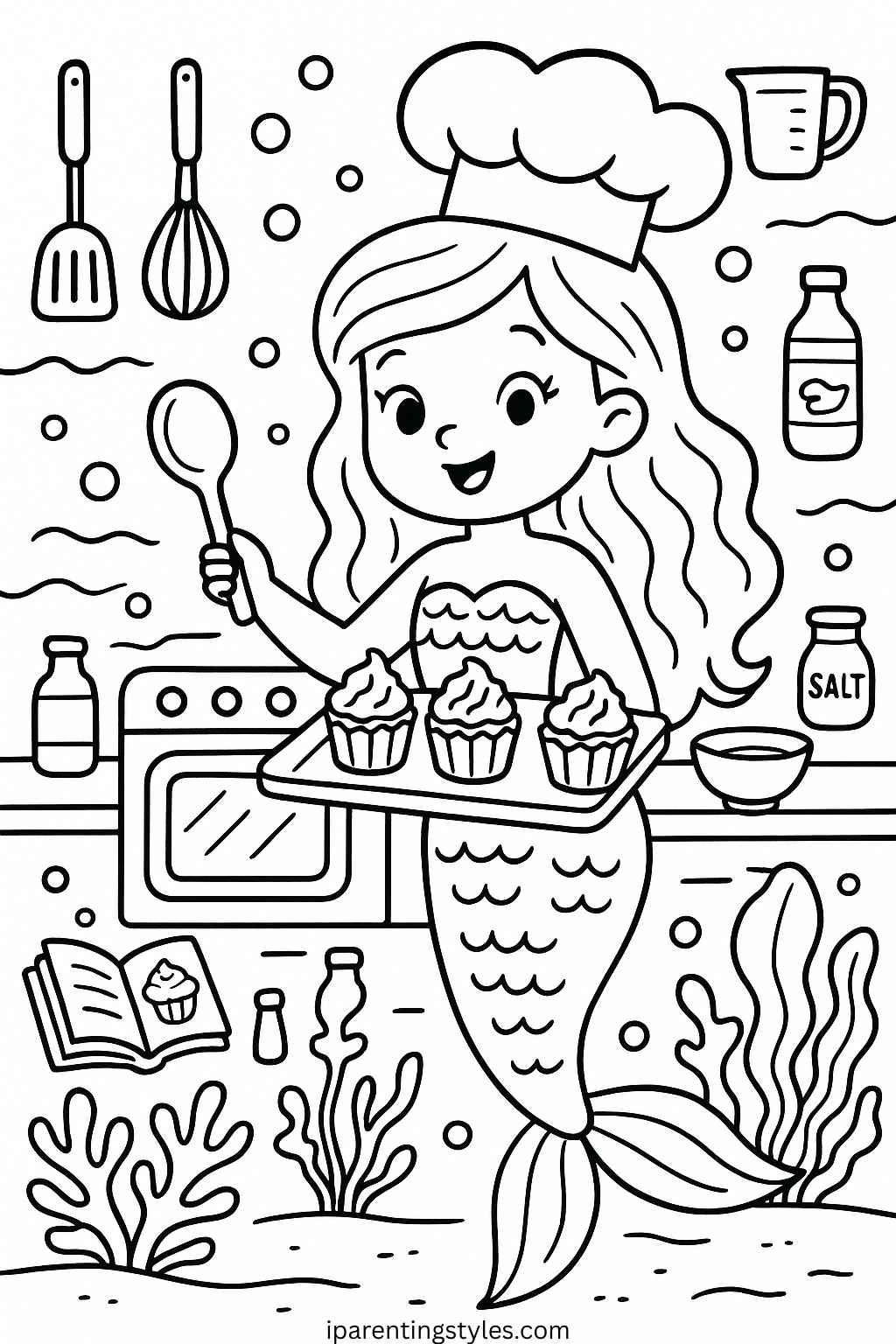 Dive into Joy with Free Mermaid Coloring Sheets for Kids 🧜‍♀️ "Page 9"