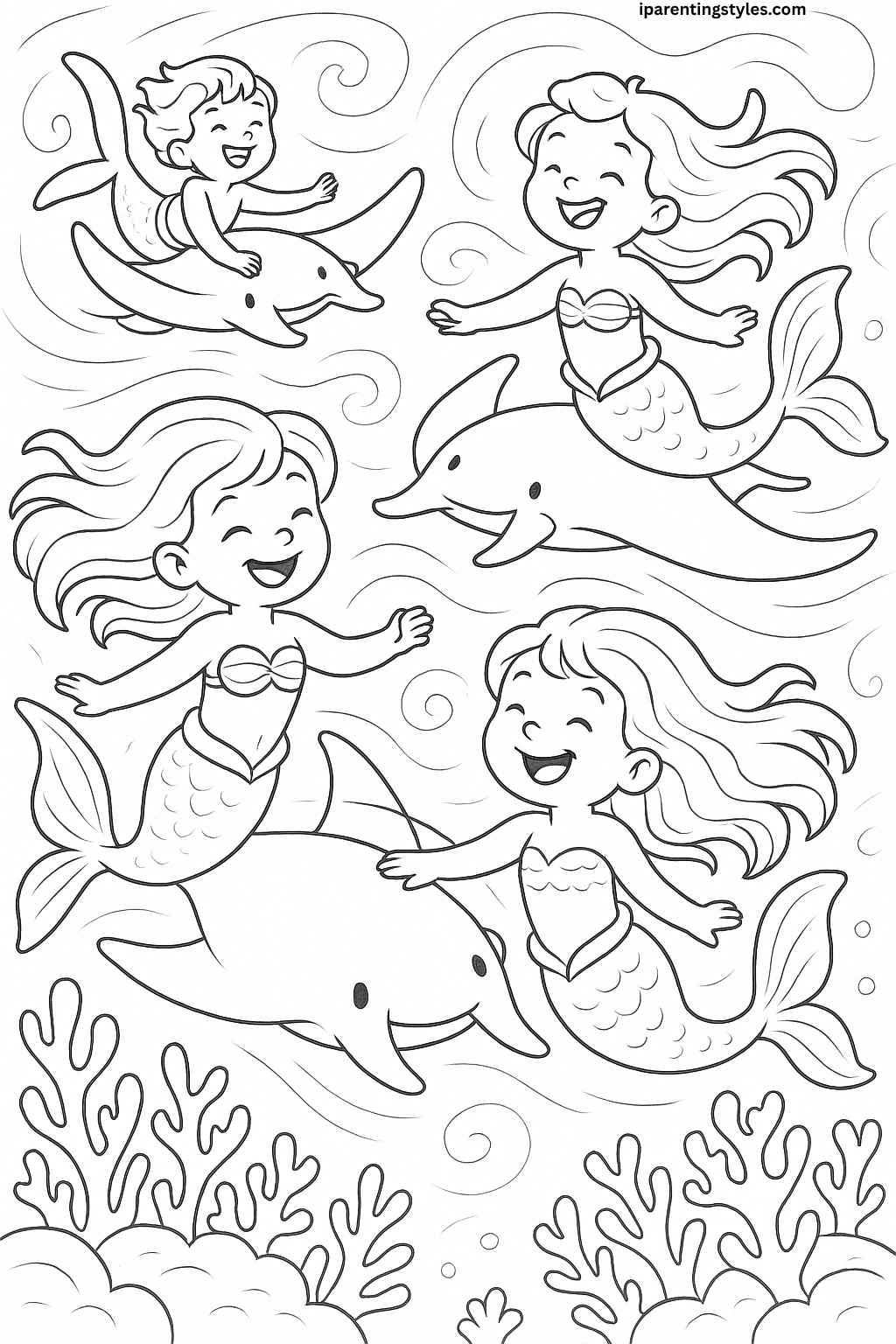 Enchanted Seas: Printable Mermaid Coloring Sheet Collection for Creative Kids 🧜‍♀️ "Sheet 9"