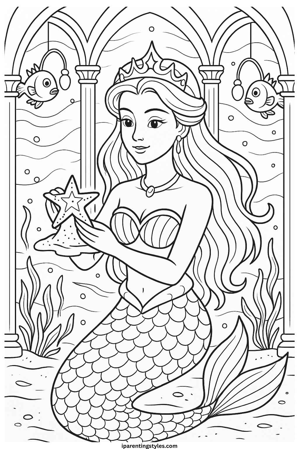 🧜‍♀️ Enchanting Seas Printable Mermaid Coloring Sheet Collection "Sheet 9"