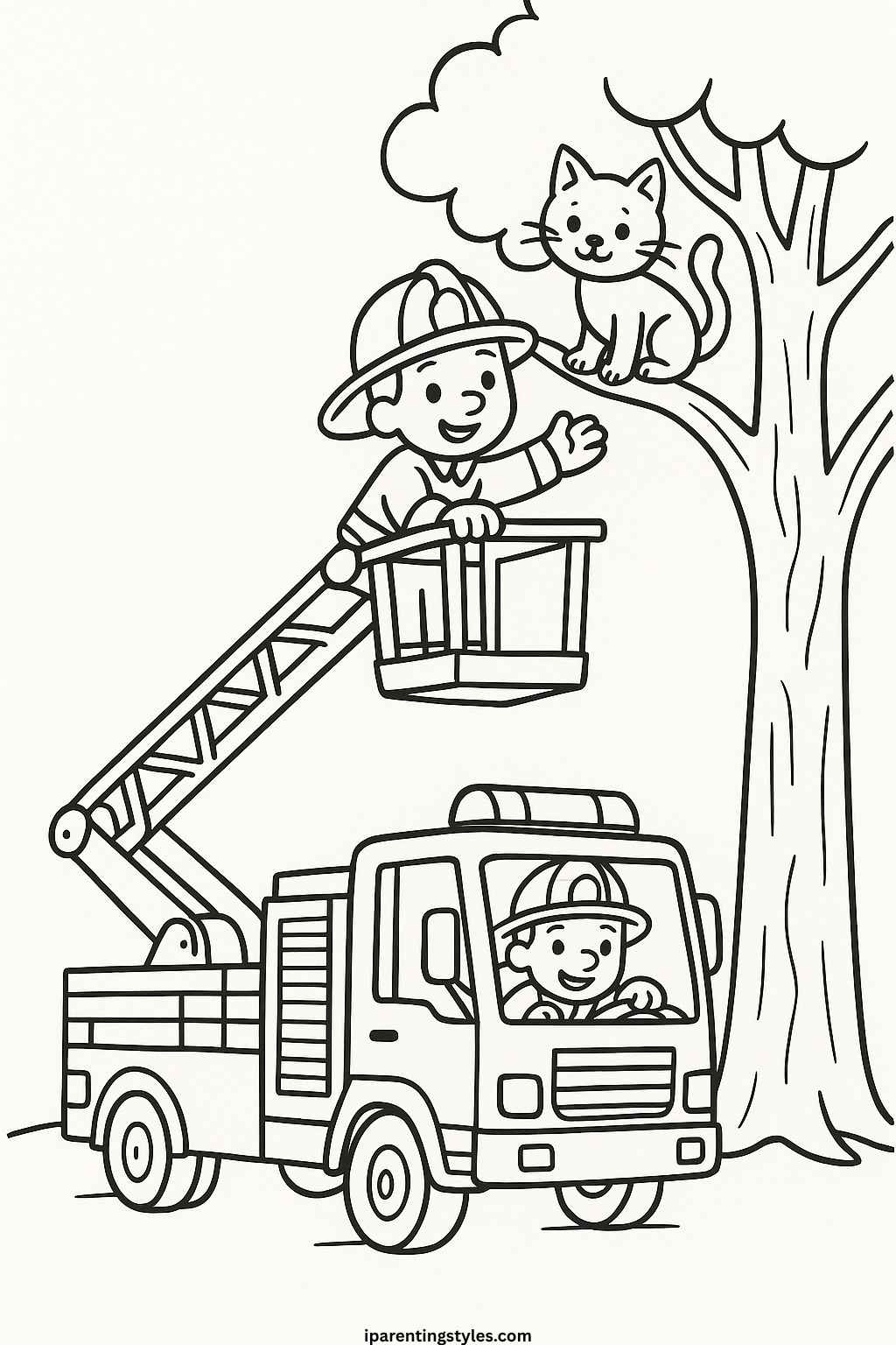 🚒 Heroic Adventures Await: Ultimate Fire Truck Coloring Sheet Collection "Sheet 9"