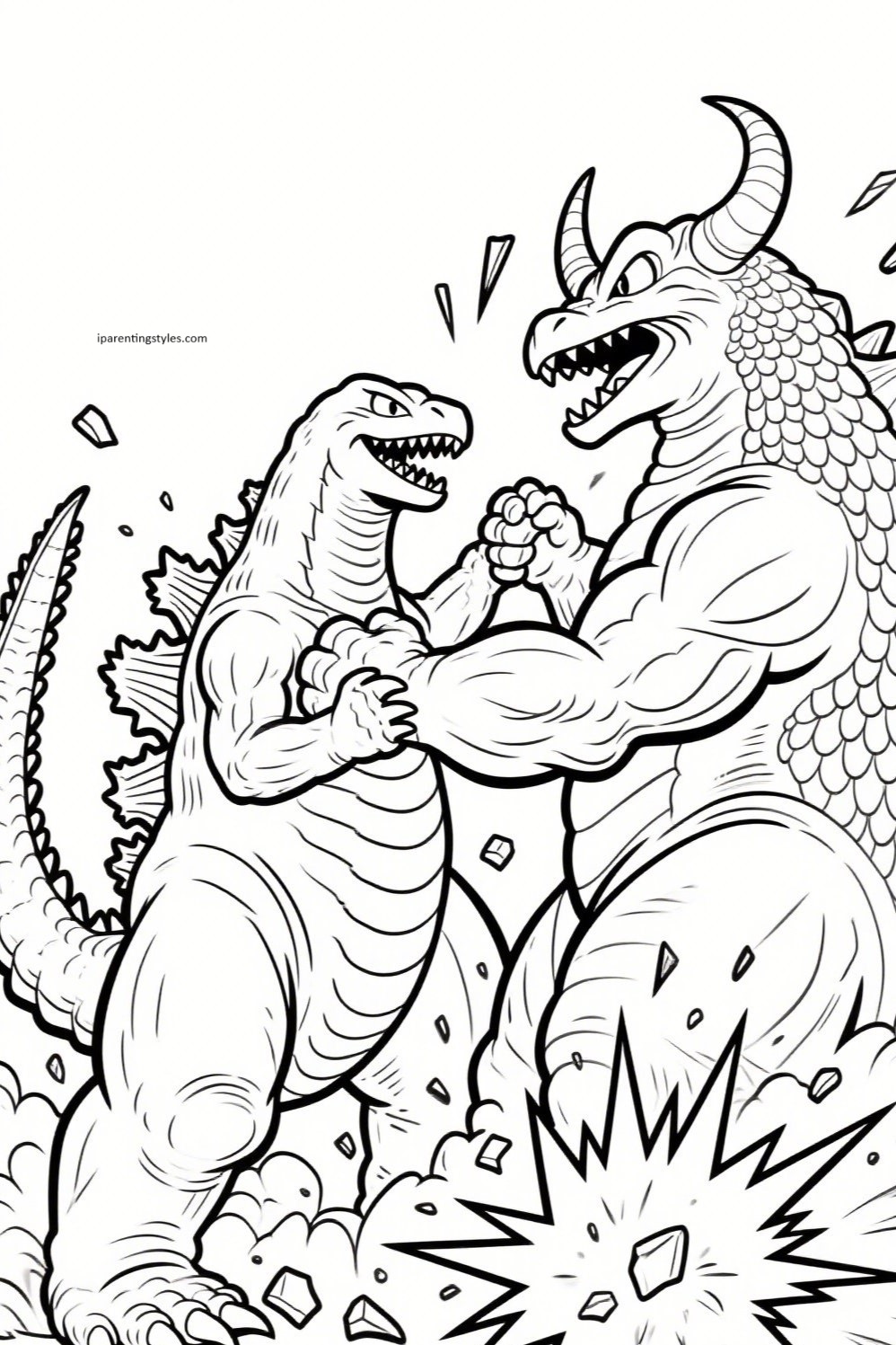 10 Epic Godzilla Coloring Sheets — Bold Outlines, Ready for Your Colors!