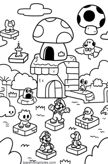 Free Printable Super Mario Coloring Pages #10
