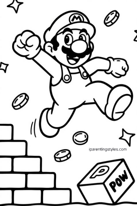 Free Printable Super Mario Coloring Sheets #1