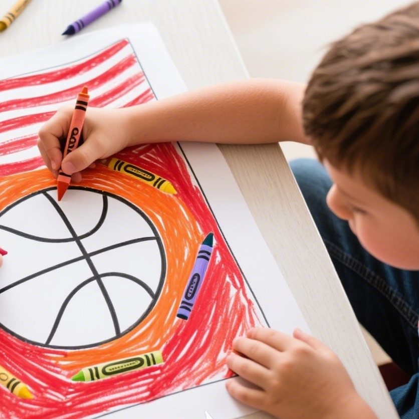 Fun and Cute Basketball Coloring Pages for Kids! 🏀🎨