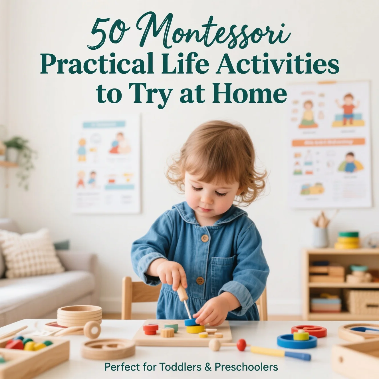 50 Montessori Life Skills You Can Do at Home (Free Printable)